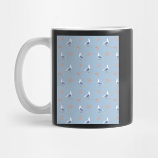 Nautical pattern with Seagull and Sea stars Mug